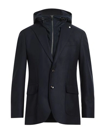 Shop Luigi Bianchi Mantova Man Jacket Blue Size 38 Virgin Wool