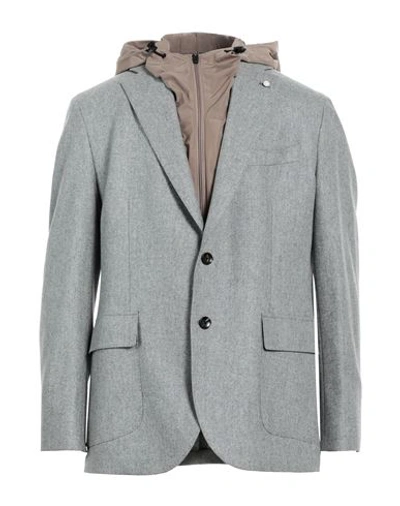 Shop Luigi Bianchi Mantova Man Jacket Grey Size 46 Virgin Wool