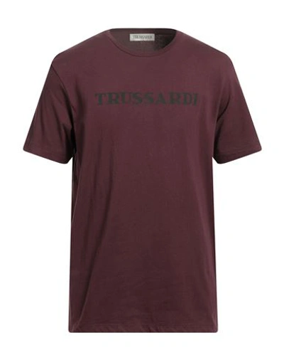 Shop Trussardi Man T-shirt Deep Purple Size Xl Cotton