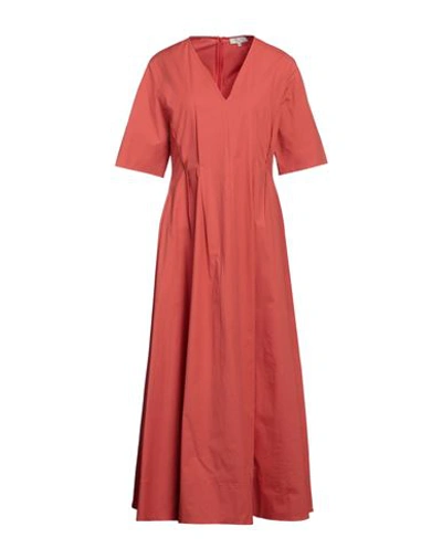 Shop Antonelli Woman Maxi Dress Rust Size 8 Cotton, Elastane In Red
