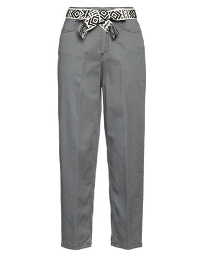 Shop Brand Unique Woman Pants Grey Size 8 Cotton, Elastane