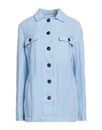 Massimo Alba Woman Suit Jacket Light Blue Size S Linen In Blue