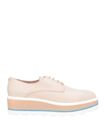 Shop Marc Cain Woman Lace-up Shoes Blush Size 10 Soft Leather In Pink