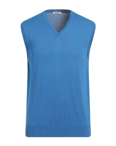Shop Gioferrari Man Sweater Azure Size 44 Cotton In Blue