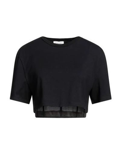 Shop Alexander Mcqueen Woman T-shirt Black Size 6 Cotton, Polyamide