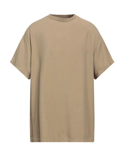 Shop Fear Of God Man T-shirt Sand Size 44 Viscose In Beige