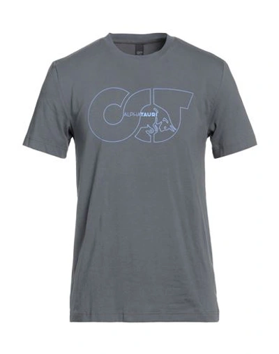 Shop Alphatauri Man T-shirt Lead Size S Cotton, Elastane In Grey