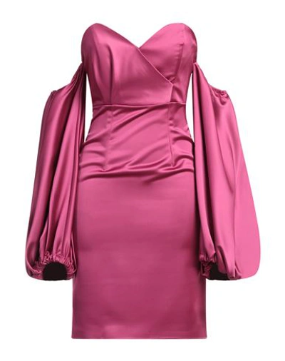 Shop Alice Miller Woman Mini Dress Magenta Size L Polyester, Elastane