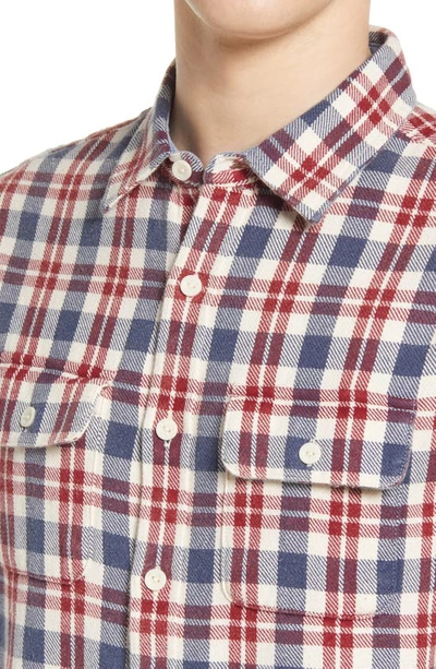 Shop The Normal Brand Mountain Regular Fit Flannel Button-up Shirt In White Plaid