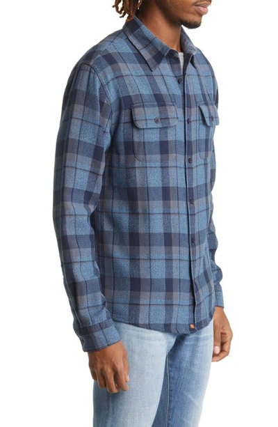 Shop The Normal Brand Mountain Regular Fit Flannel Button-up Shirt In Double Blue Plaid