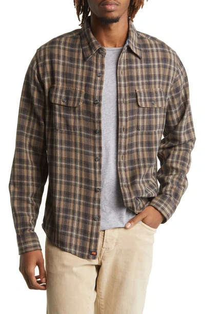 Shop The Normal Brand Mountain Regular Fit Flannel Button-up Shirt In Taupe Plaid