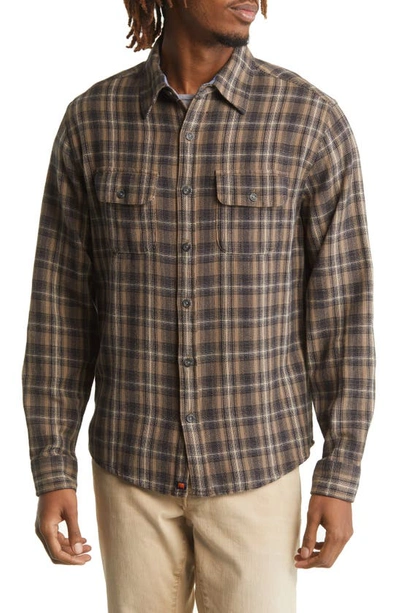 The Normal Brand Mountain Regular Fit Flannel Button-up Shirt In Taupe Plaid