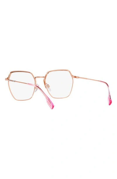 Shop Burberry Angelica 52mm Irregular Optical Glasses In Rose Gold