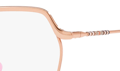 Shop Burberry Angelica 52mm Irregular Optical Glasses In Rose Gold