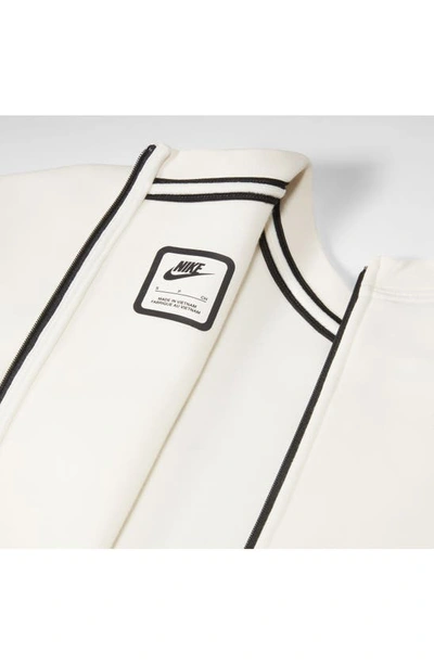 Shop Nike Tech Fleece Oversize T-shirt Dress In Pale Ivory/ Black
