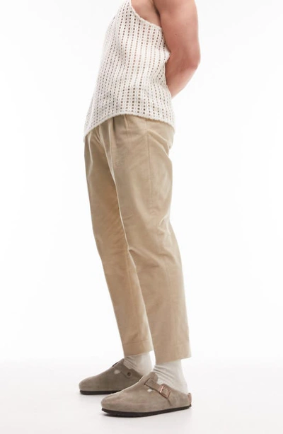 Shop Topman Tapered Corduroy Pants In Stone