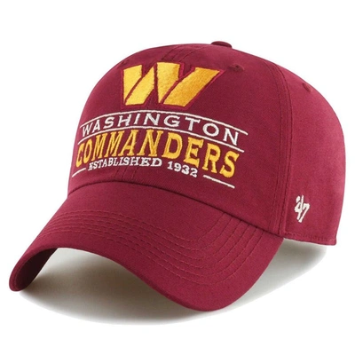 Shop 47 ' Burgundy Washington Commanders Vernon Clean Up Adjustable Hat