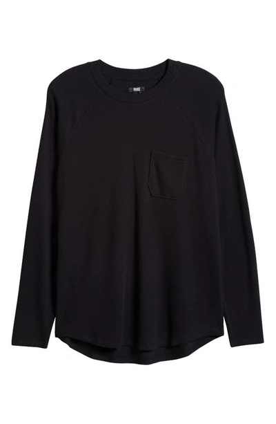 Shop Paige Abe Thermal Knit Baseball T-shirt In Black Sapphire