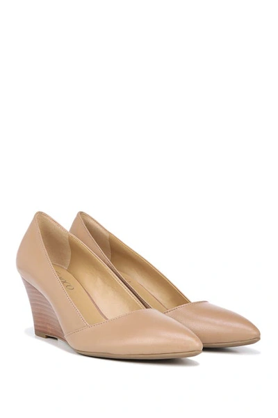 Shop Franco Sarto Frankie Leather Wedge Pump In Cool Taupe