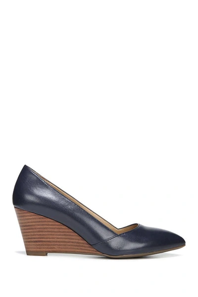 Franco Sarto Frankie Leather Wedge Pump In Midnight Blue