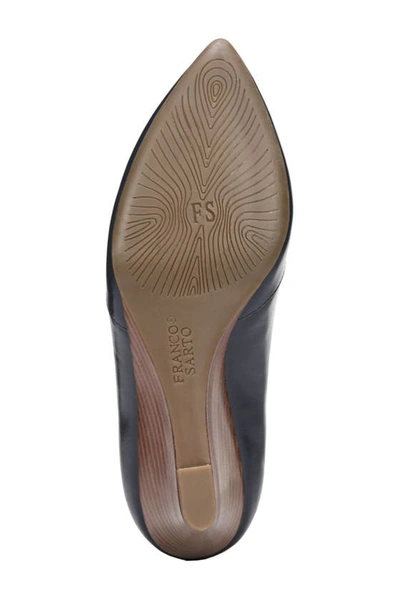 Franco Sarto Frankie Leather Wedge Pump In Midnight Blue