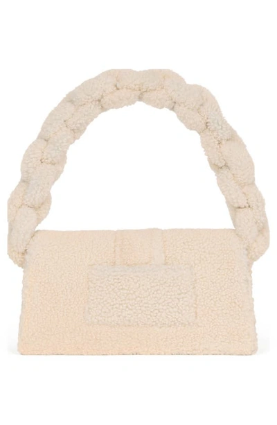 Shop Jacquemus Le Bambidou Genuine Shearling Shoulder Bag In Ivory 120