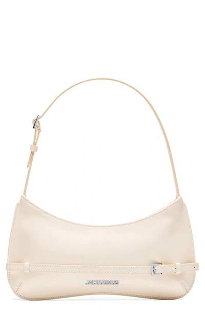 Shop Jacquemus Le Bisou Ceinture Shoulder Bag In Off-white