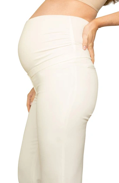 Shop Tiffany Rose Remi Straight Leg Crepe Twill Maternity Pants In Ivory