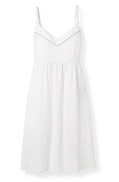 Shop Petite Plume Luxe Star Print Pima Cotton Maternity Nightgown In Grey Stars