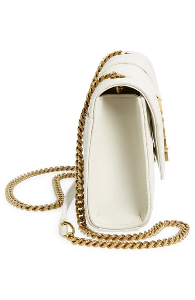 Shop Saint Laurent Small Envelope Chain Strap Leather Shoulder Bag In Crema Soft