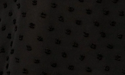 Gibsonlook Pin Dot Smocked Detail V-neck Blouse In Black