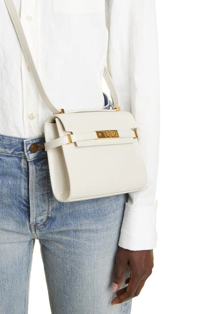 Shop Saint Laurent Mini Manhattan Crossbody Bag In Blanc Vintage