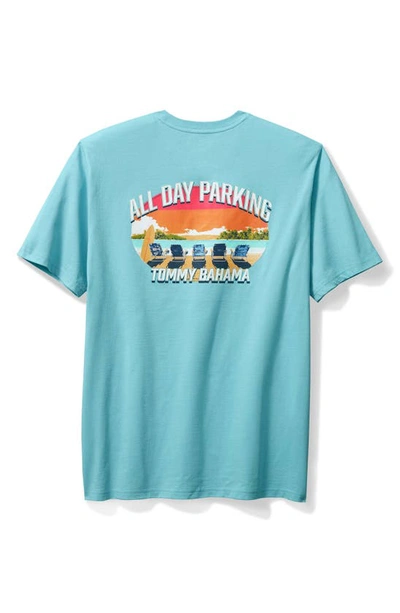 Shop Tommy Bahama All Day Parking Cotton Graphic T-shirt In Milky Blue