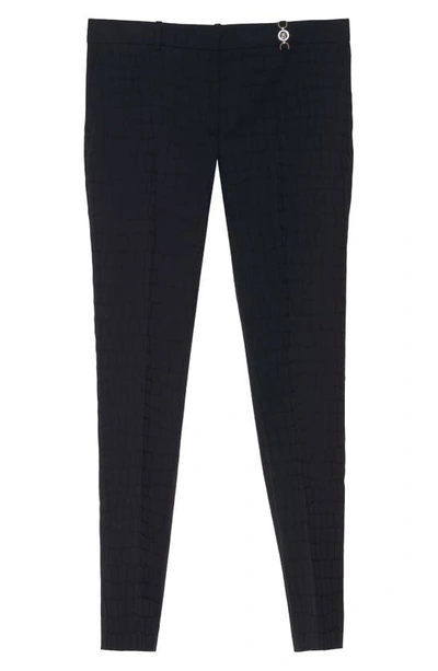 Shop Versace Charm Detail Virgin Wool Straight Leg Pants In Black