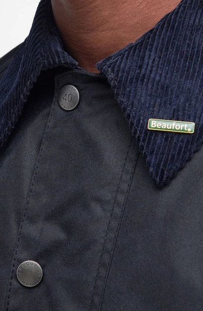 Shop Barbour Beaufort 40th Anniversary Wax Jacket In Navy