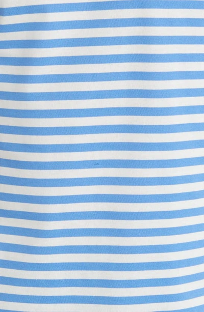 Shop Comme Des Garçons Play Small Heart Stripe Colorblock Long Sleeve T-shirt In Blue/ Yellow