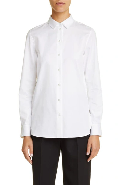 Shop The Row Teti Cotton Button-up Shirt In White