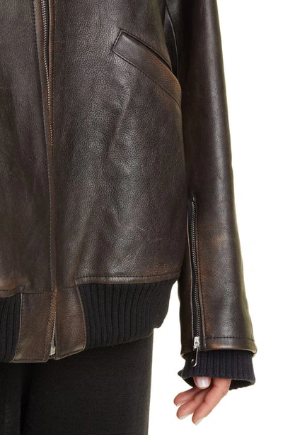 Shop The Row Kengia Leather Jacket In Brown