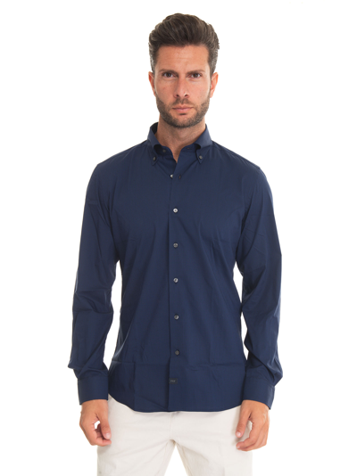 Shop Fay Casual Shirt In Blue