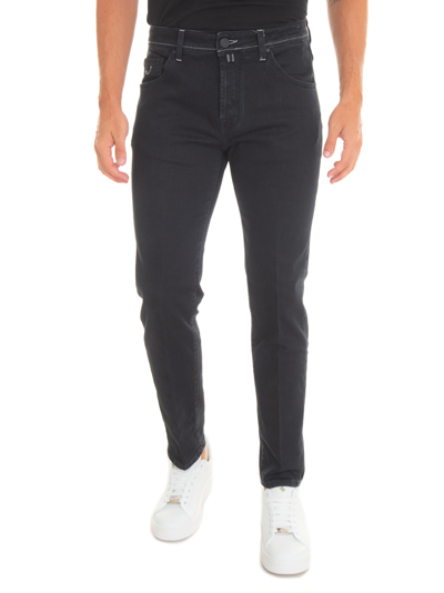Shop Jacob Cohen X Histores Scott 5 Pocket Denim Jeans In Black Denim