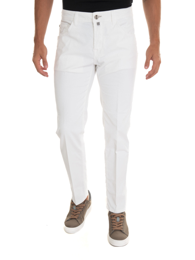 Shop Jacob Cohen X Histores Scott 5-pocket Trousers In White