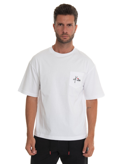 Shop Kiton Short-sleeved Round-necked T-shirt In White