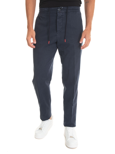 Shop Kiton Jogger Trousers In Blue