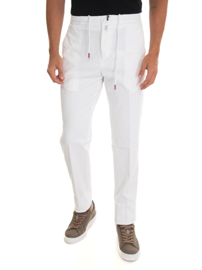 Shop Kiton Jogger Trousers In White