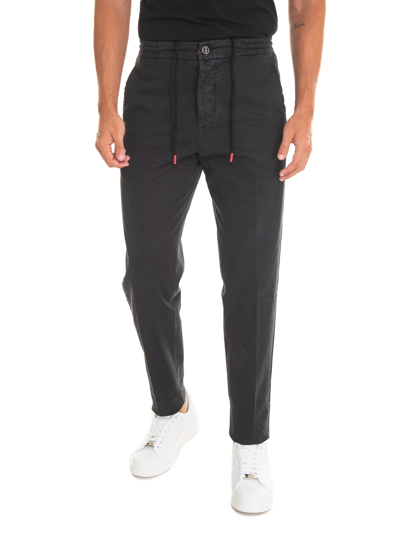Shop Kiton Jogger Trousers In Black