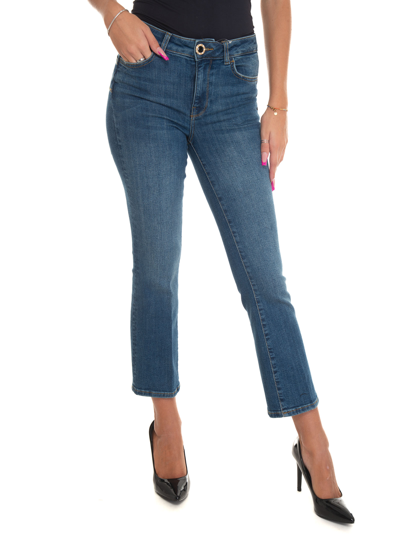Shop Liu •jo Better 5 Pocket Denim Jeans In Medium Denim