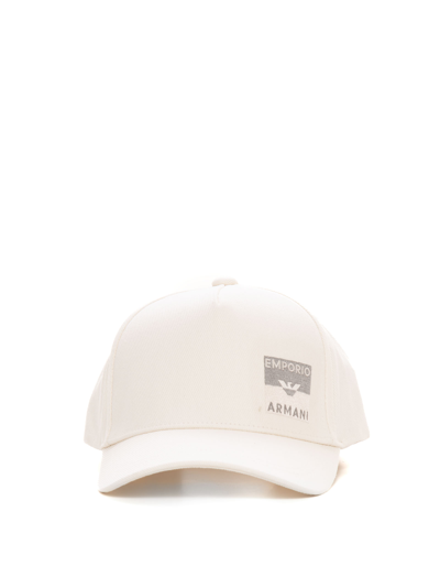 Shop Emporio Armani Peaked Hat In White