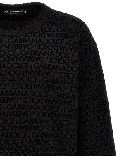 Shop Dolce & Gabbana All Over Logo Sweatshirt Black