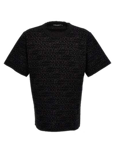 Shop Dolce & Gabbana All Over Logo T-shirt Black