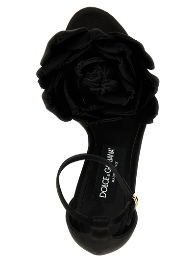 Shop Dolce & Gabbana Flower Sandals Black